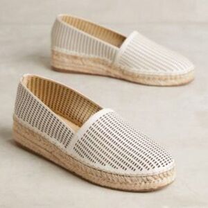 Anthropologie Farylrobin Perforated Leather Espadrilles Sz 9.5